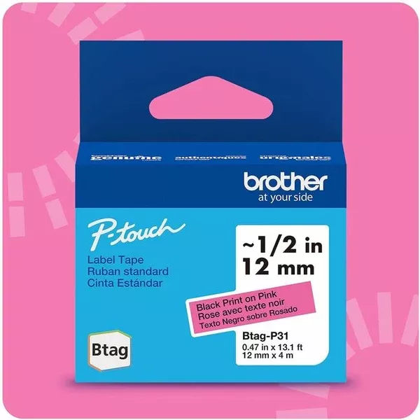 12MMx4M N.LAMI.TAPE BK.PINK (BRTBTAGP31)