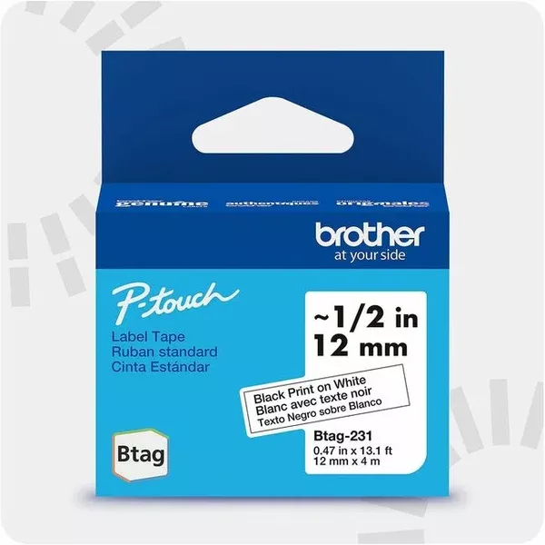12MMx4M N.LAMI.TAPE BK.WHITE (BRTBTAG231)