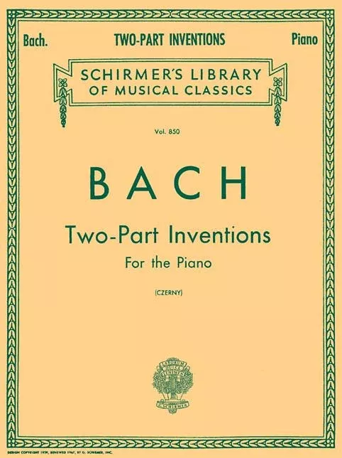 15 Two-Part Inventions: 15 Two-Part Inventions (Czerny) Schirmer Library of Classics Volu