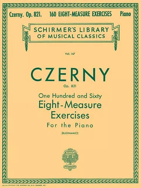 160 Eight-Measure Exercises, Op. 821: Schirmer Library of Classics Volume 147 Piano Technique