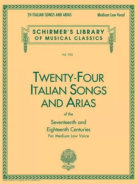 24 Italian Songs & Arias of the 17th & 18th Centuries - Medium Low Voice Book