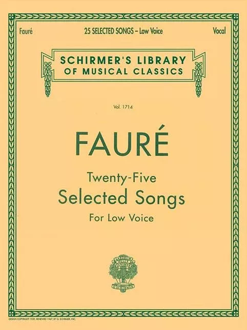 25 Selected Songs: Schirmer Library of Classics Volume 1714 Low Voice