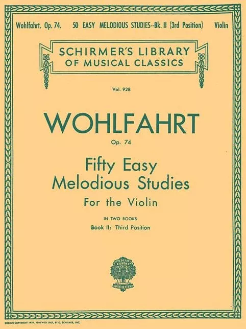 50 Easy Melodious Studies, Op. 74 - Book 2: Schirmer Library of Classics Volume 928 Violin Method