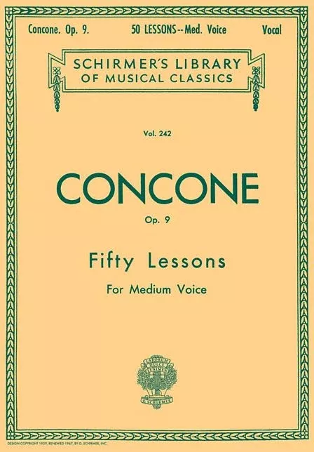 50 Lessons, Op. 9: Schirmer Library of Classics Volume 242 Medium Voice