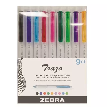 BALLPOINT PEN TRAZO 1.0mm ASS. (ZEB26409)