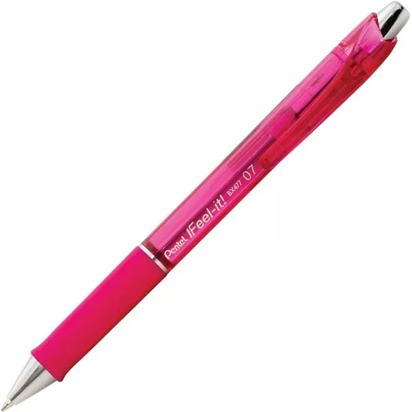 Feel-It! Retractable Ballpoint Pen, (0.7mm), Pink Ink (PENBX477P)