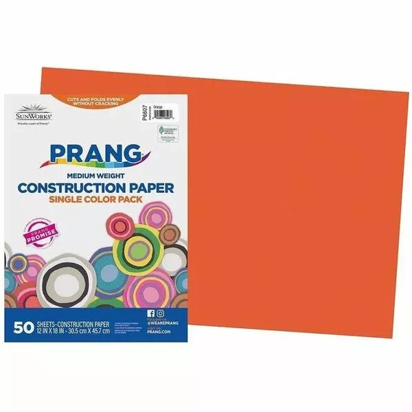 ORANGE 12X18 CONSTR.PAPER (DIXP66070001)
