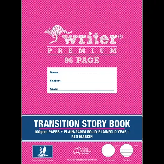 Writer Premium Transition Story Book 330x240 mm Plain/24 mm , Plain/ QLD Year 1 96p