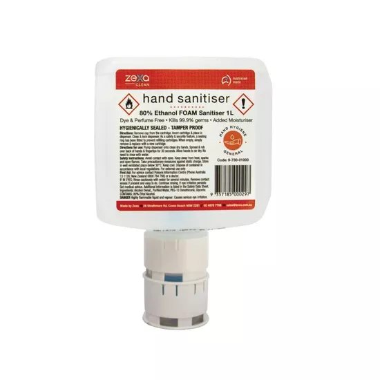 Zexa Hand Sanitiser 80% Alcohol – 1 L, Pack of 6